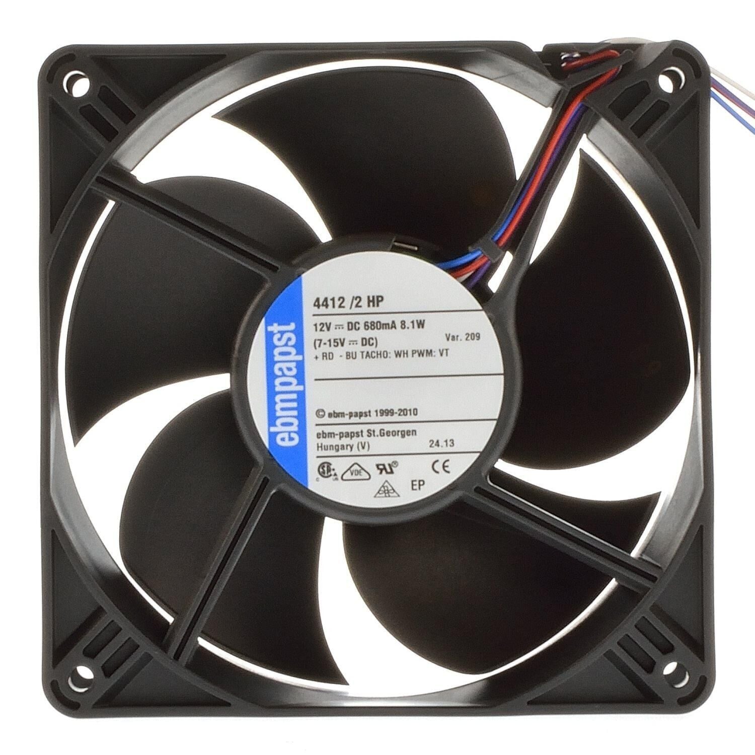 Ebmpapst 4412/2HP 12V DC 119x119x25 mm Yüksek Debili Bilyalı Fan