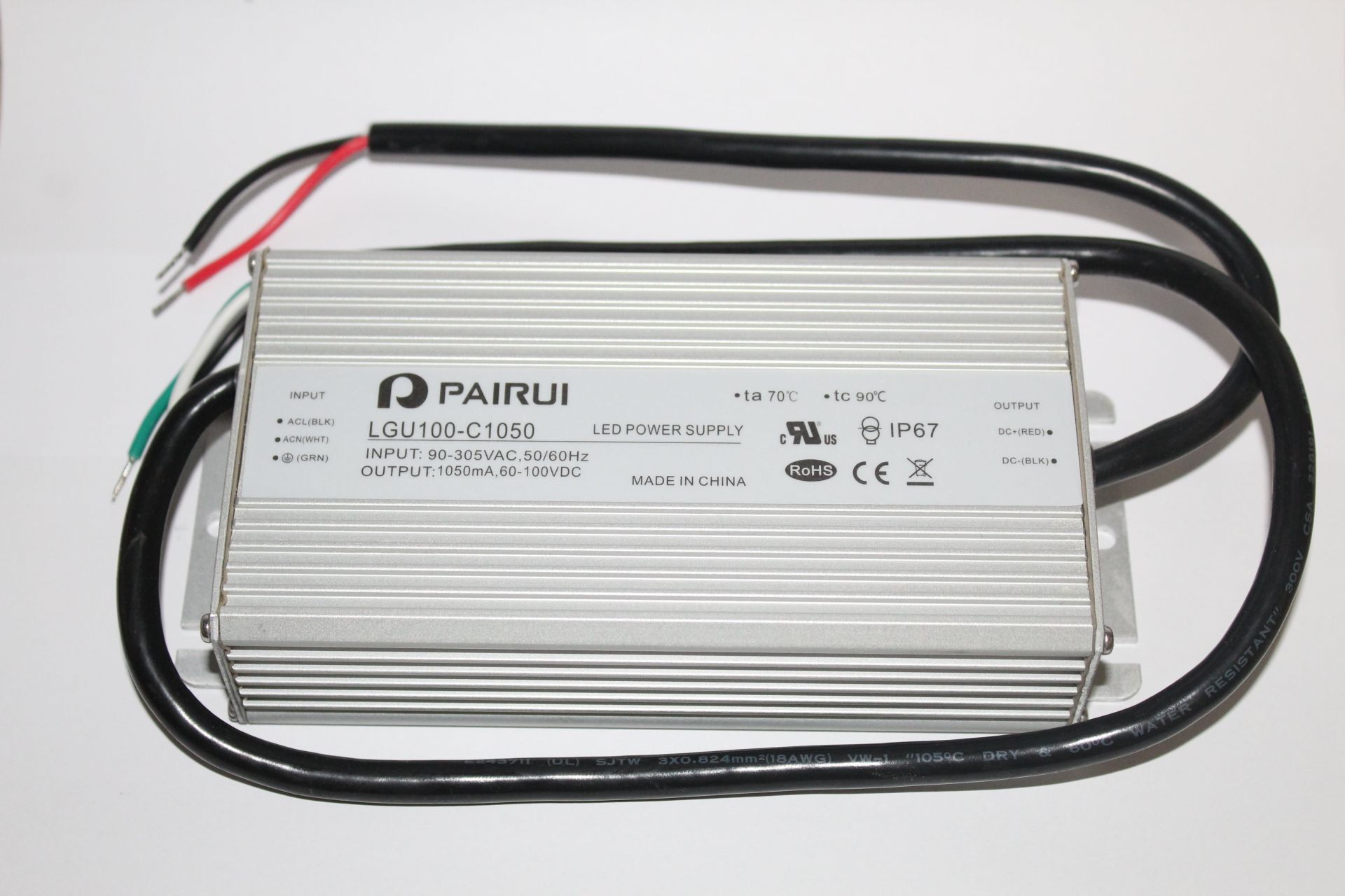 LGU100-C1050  100W 1050mA IP67 METAL KASA/MEANWELL XLG-100-L-A Muadili