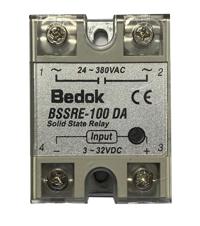 BSSRE-100DA BEDOK 3-32VDC Tetikleme,24-380VAC Çıkış Voltajı,100A Monofaze SOLİD STATE RELAY(SSR Röle)